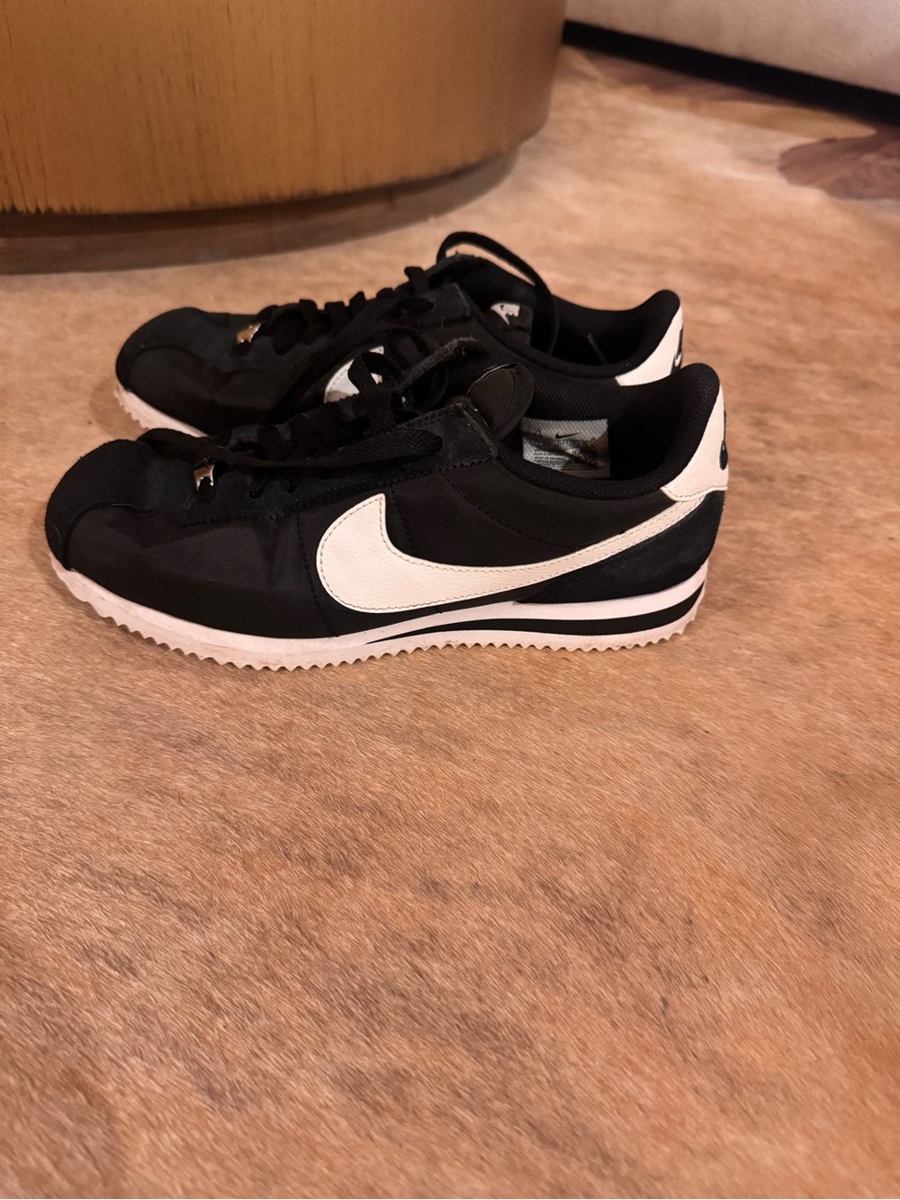 Nike Black and White Cortez Women's Athletic Shoes
